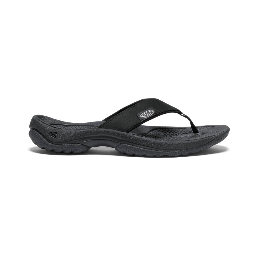 Women's Kona Leather Flip Flops - Comfortable Sandals for Summer | Black/Vapor | Perfect for Beach, Pool & Casual Outings