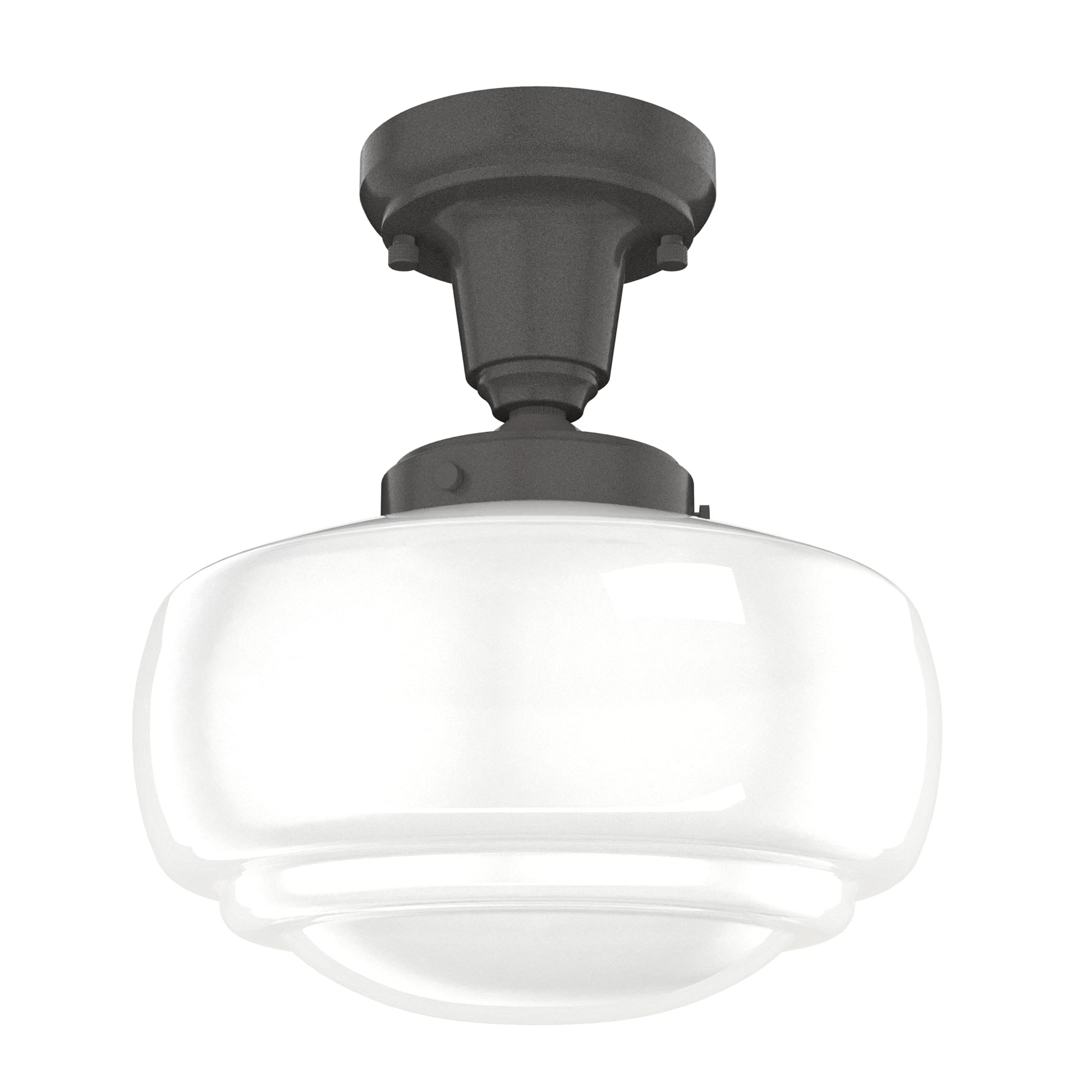 Hunter Saddle Creek 1-Light Noble Bronze Small Pendant Light - Dimmable Schoolhouse Style Fixture for Bedroom, Kitchen, Dining & Living Room - Perfect for Farmhouse Decor, Coffee Bars & Entryway Lighting (Model 19188)