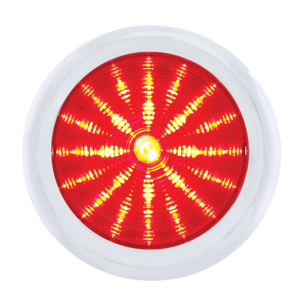 United Pacific STL1006LED 1950 Pontiac Style Red LED Tail Light with Chrome Bezel - Red Lens - High Performance LED Brake Lights for Classic Car Restoration & Vintage Auto Shows