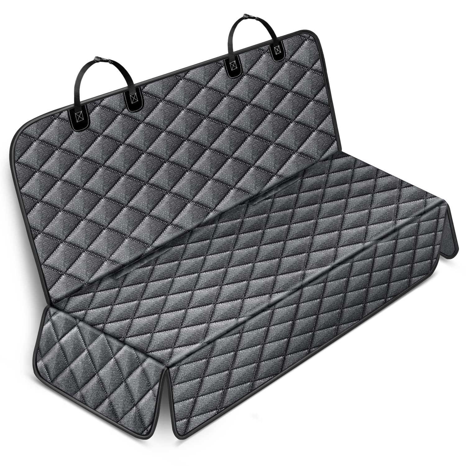 **IVY&LANE Waterproof Dog Car Seat Cover for Back Seat – 600D Scratch-Resistant, Anti-Slip Pet Seat Protector for SUVs, Trucks & Sedans (Black, 59