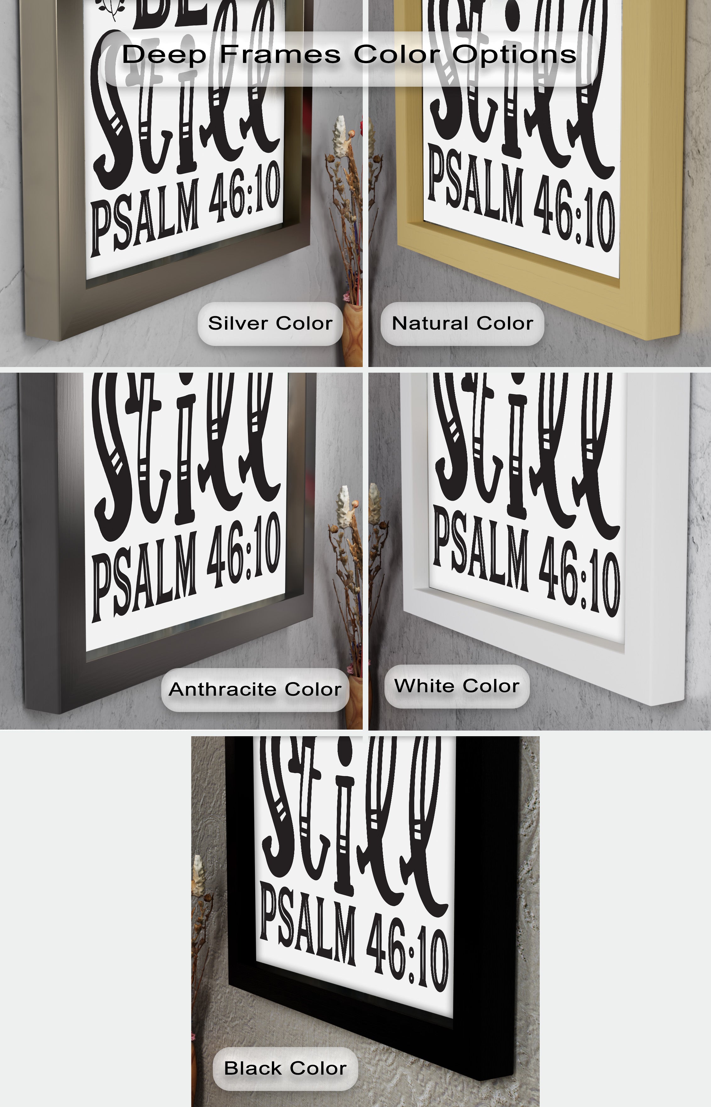 Be Still - Psalm 46:10 Scripture Bible Verse Oil Painting Wall Art for Home Decor, Church, Office & Christian Gift