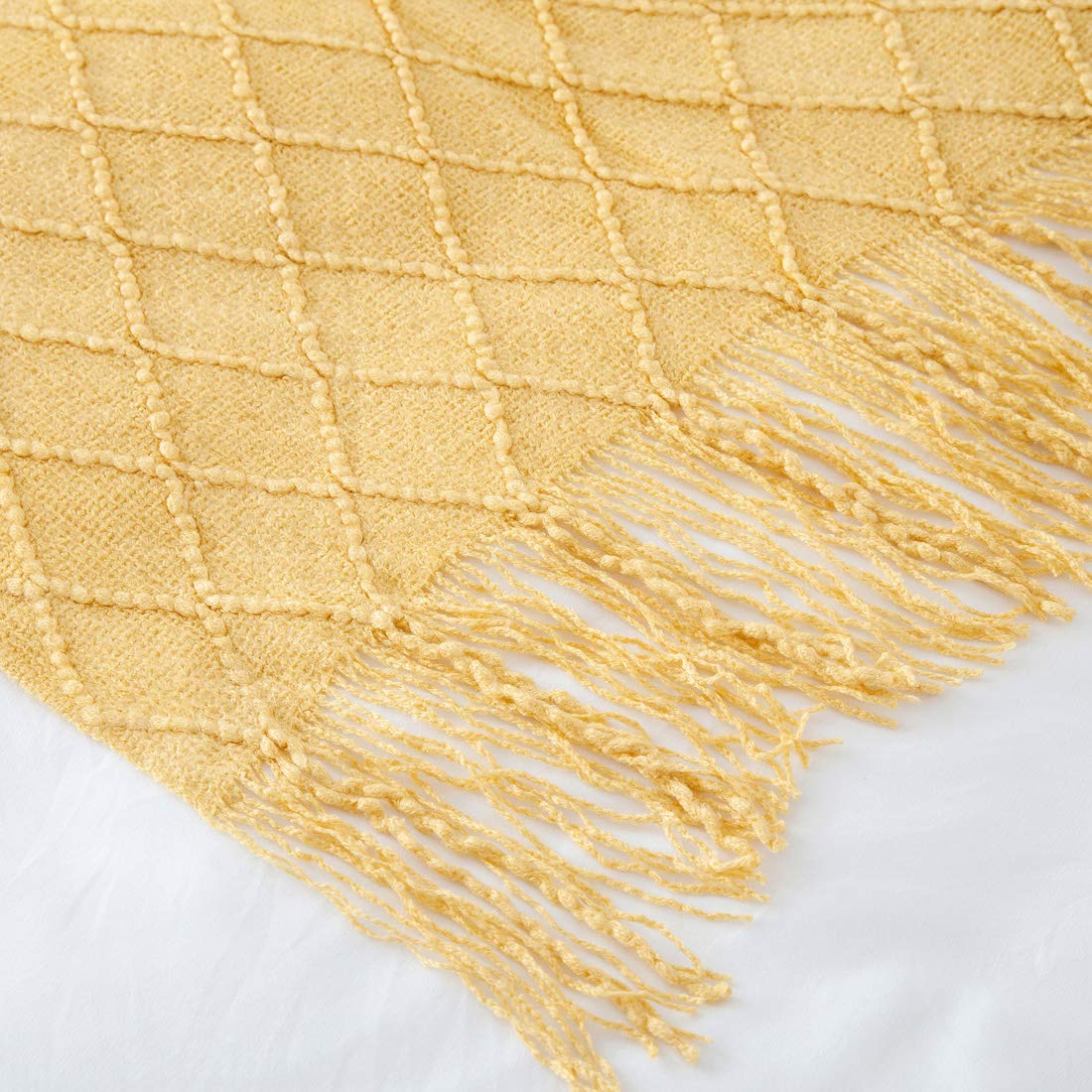 TREELY Soft Knit Throw Blanket with Tassels - 50