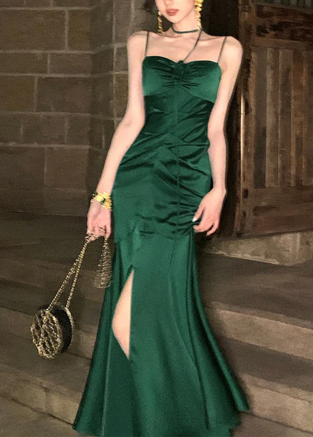 Elegant Green Mermaid Prom Dress - Satin Evening Gown J5030 for Formal Events & Special Occasions