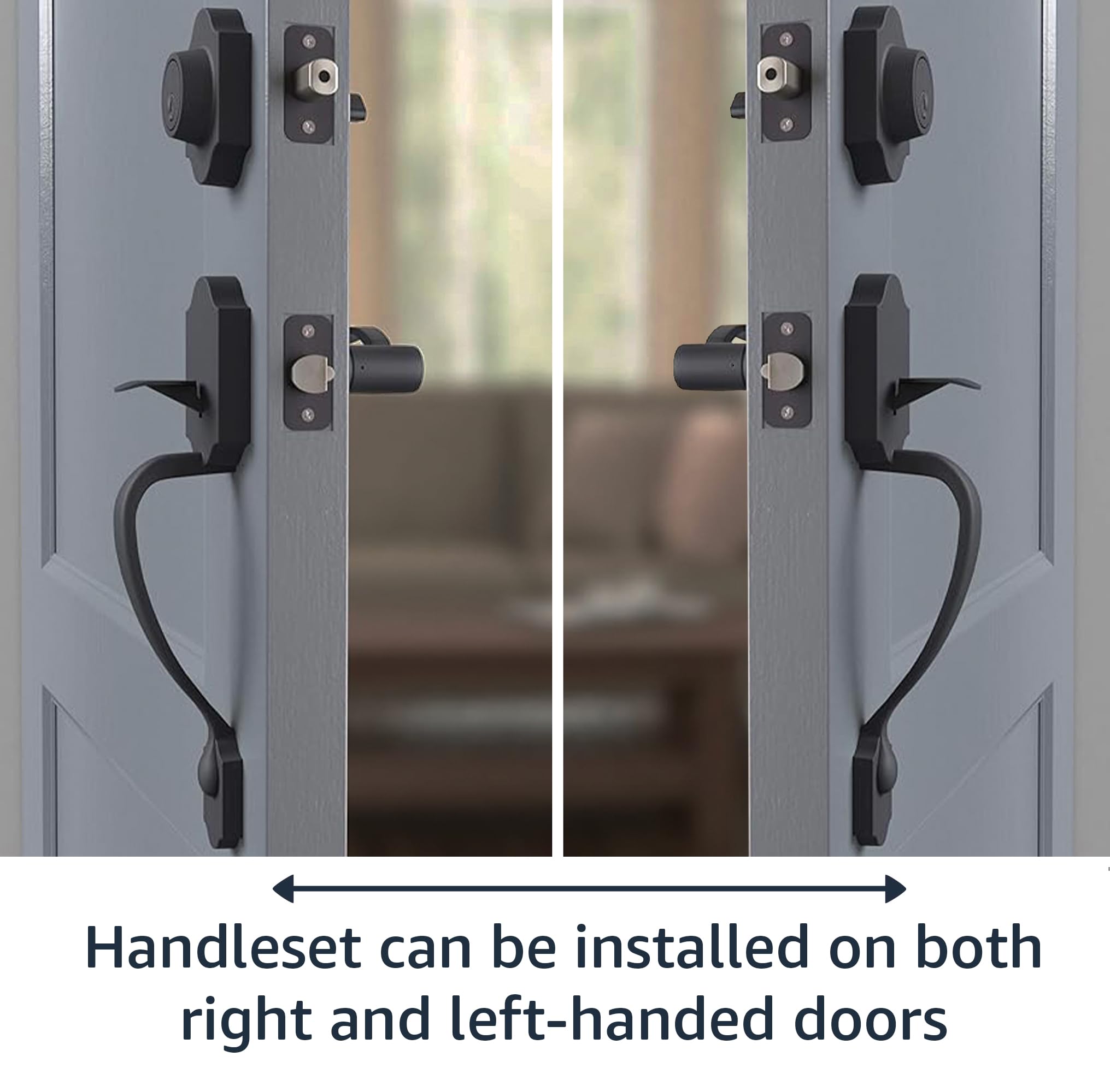 Amazon Basics Handleset with Shelby Lever - Single Cylinder Door Handles, Oil Bronze Finish, 6-Pack for Interior Doors - Perfect for Home, Office, and Apartment Renovations