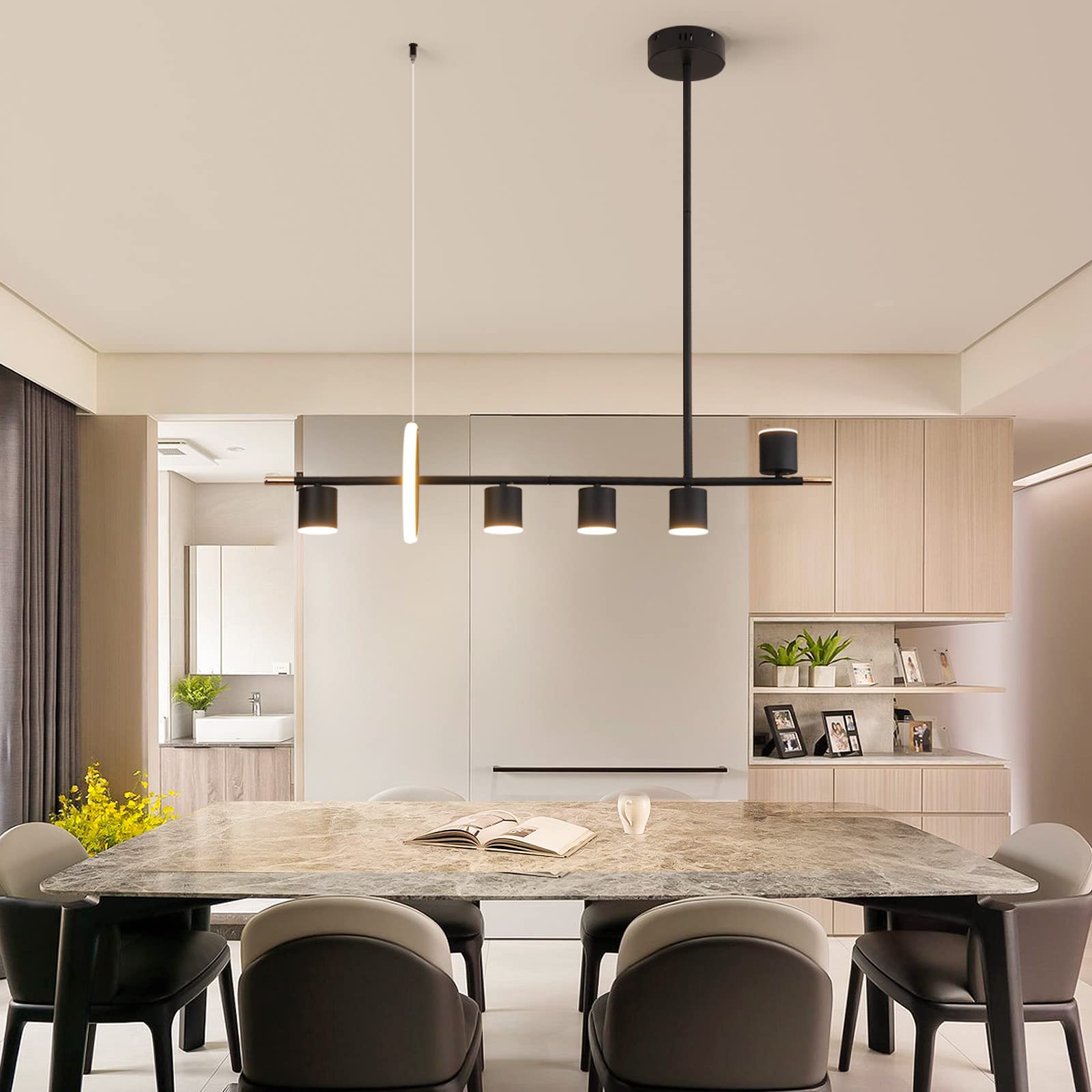 Siittoo Modern Black LED Dimmable Pendant Light - 40