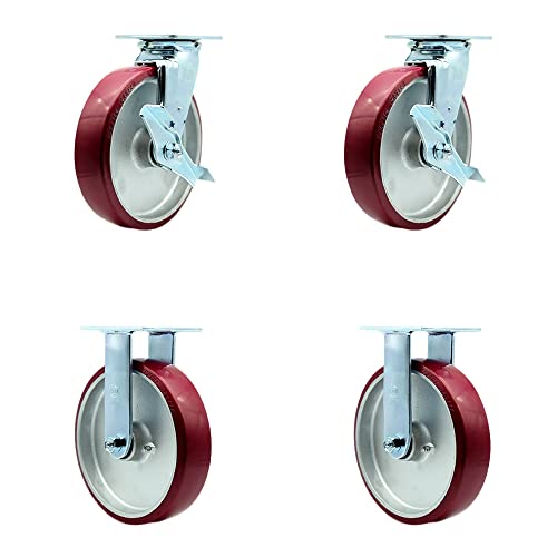 2 Swivel w/2 Top Lock Brakes - 2 Rigid