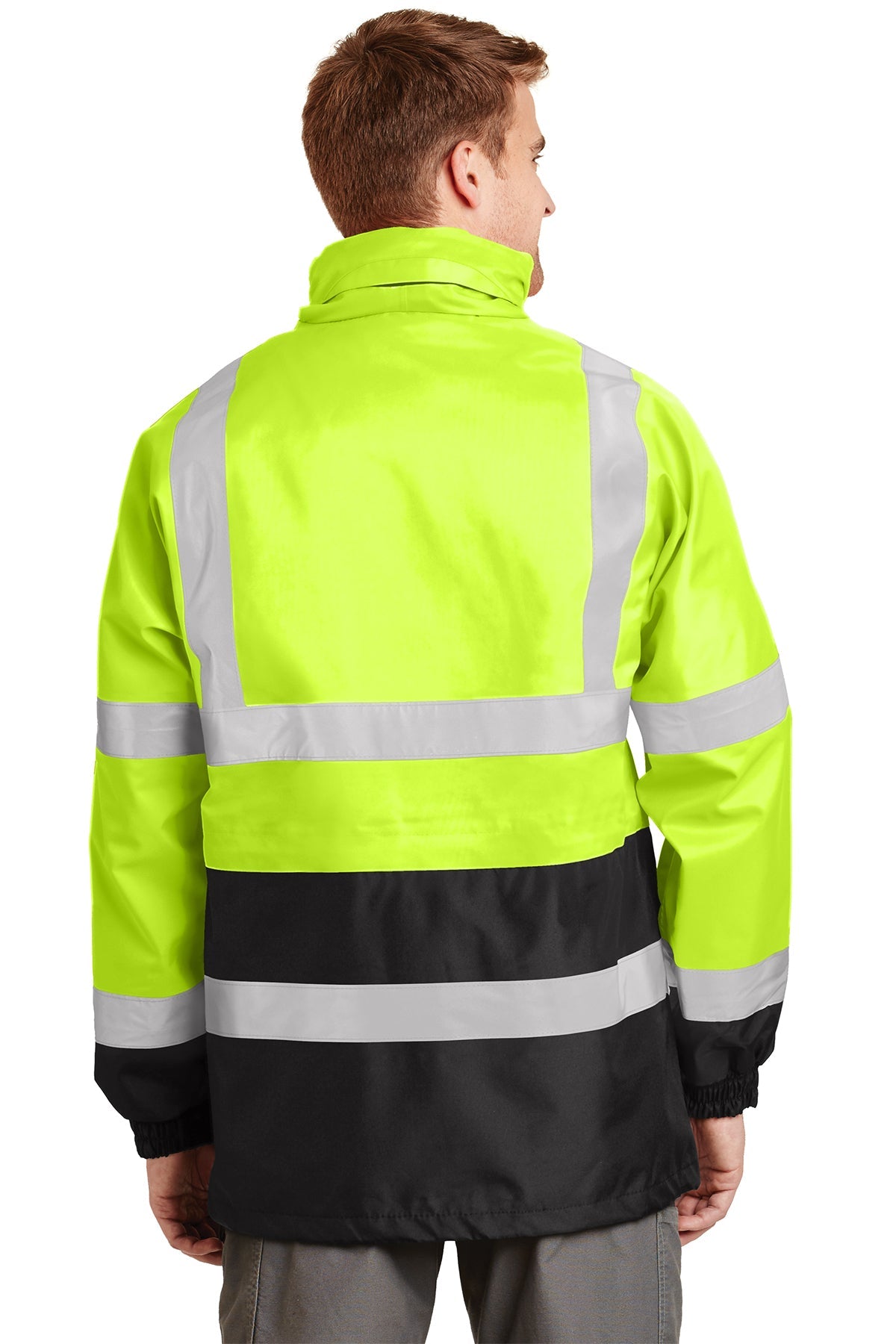 CornerStone ANSI 107 High Visibility Waterproof Parka Jacket - Safety Yellow & Black for Construction, Road Work & Outdoor Safety Gear