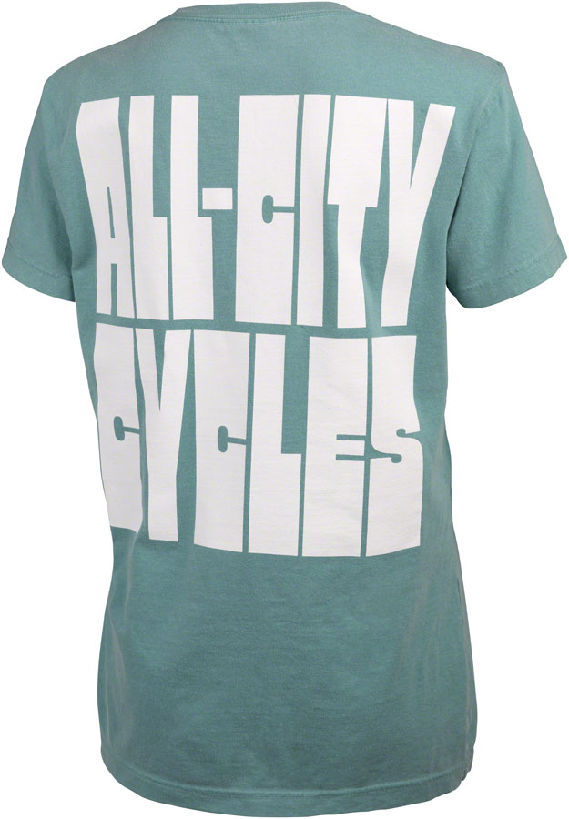 All City Week Endo Women's T-Shirt - Soft Cotton Casual Tee in Seafoam Green & White - Size Large - Perfect for Everyday Wear, Weekend Outings & Street Style