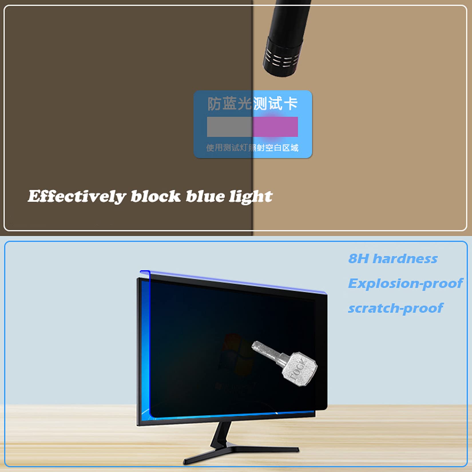 WLWLEO Anti-Glare & Anti-Blue Light Computer Privacy Screen Protector - Hanging Anti-Peeping Panel for 12-27 Inch Desktop & Laptop Monitors - Ideal for Office, Home, and Public Use