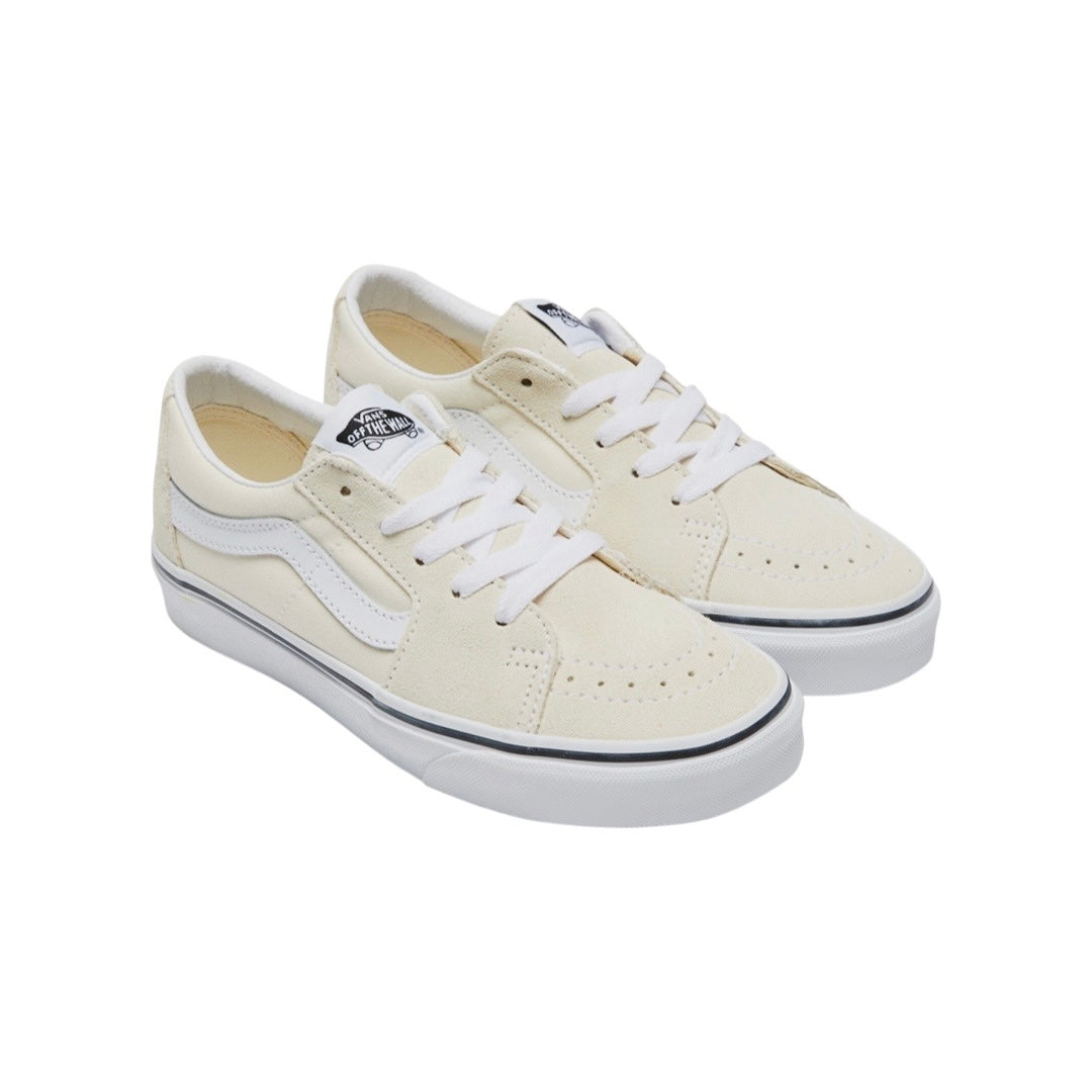 Vans Sk8 Low Classic White Sneakers - True White Canvas Skate Shoes for Men & Women | Casual Wear, Street Style & Skateboarding
