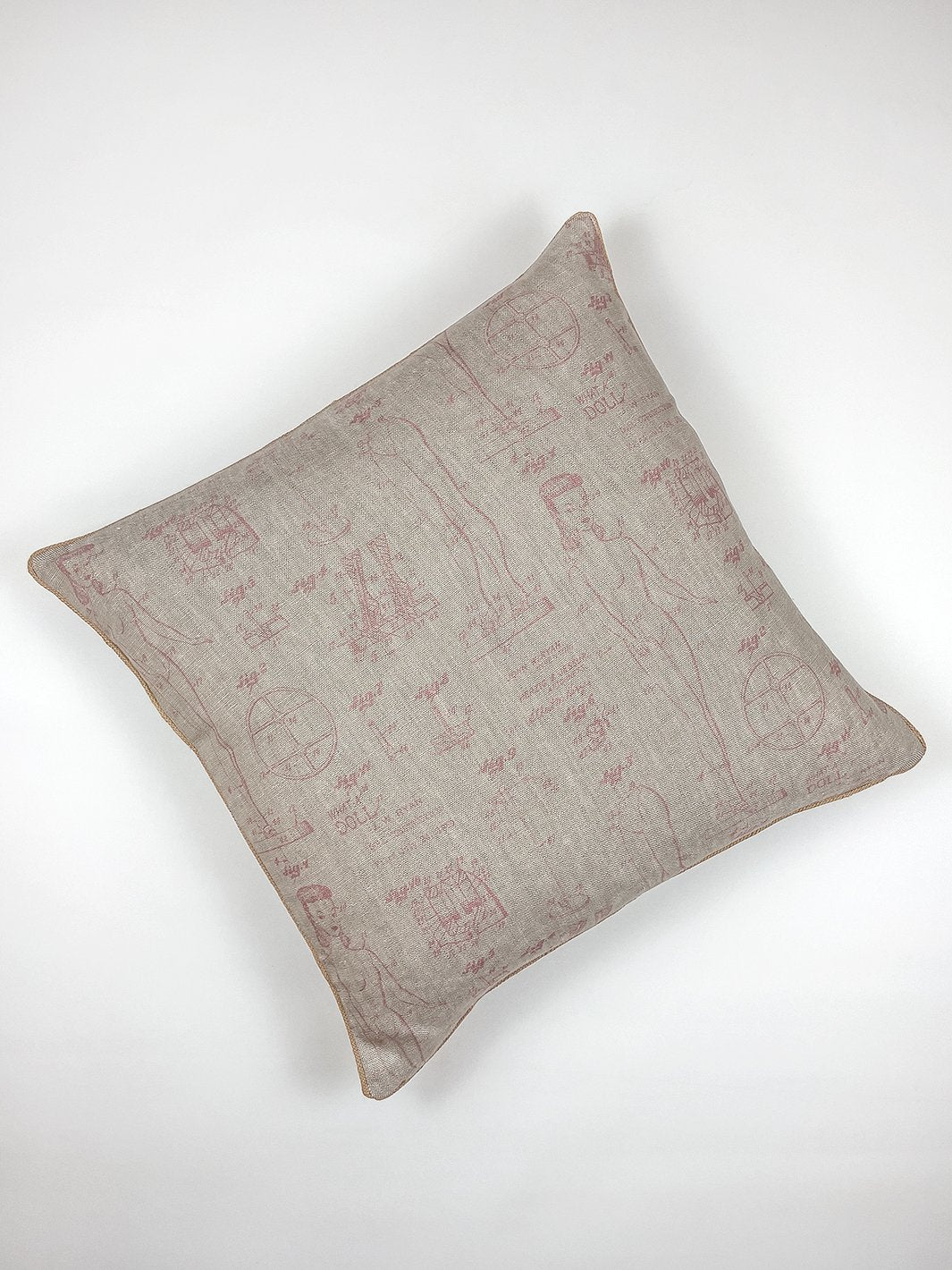 Barbie™ Blueprint Throw Pillow with Ballet Slipper Design on Flax Linen - Perfect for Home Decor, Living Room Sofa & Bedroom Accent