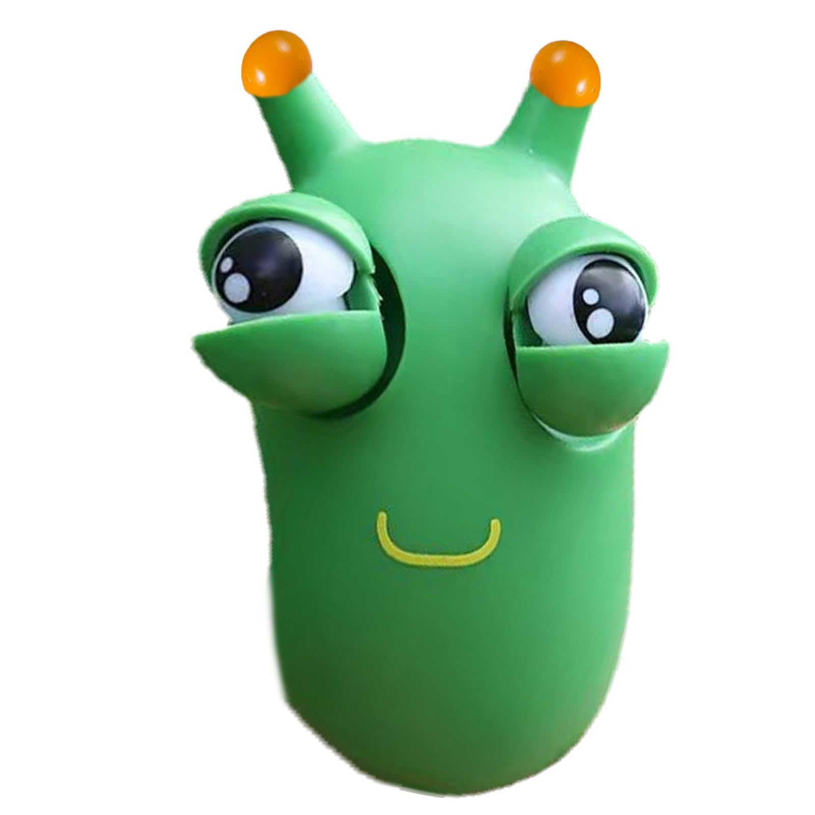 Funny Grass Worm Pinch Toy - Popping Out Eyes Squeeze Stress Relief Toy for Adults & Kids - Novelty Hand Fidget Toy - Perfect for Office, Classroom, and Home Relaxation - Green
