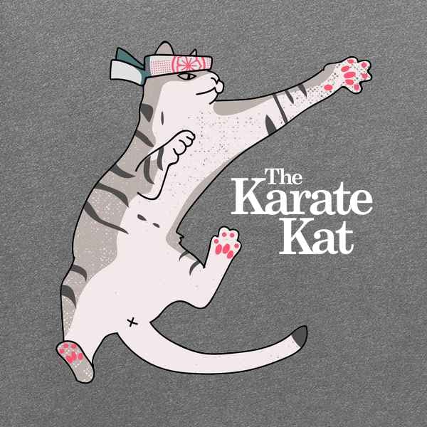 Funny Karate Cat Meme Graphic T-Shirt for Men - Pop Threads Cool Cat Tee - Perfect for Casual Wear, Gifts & Anime Fans