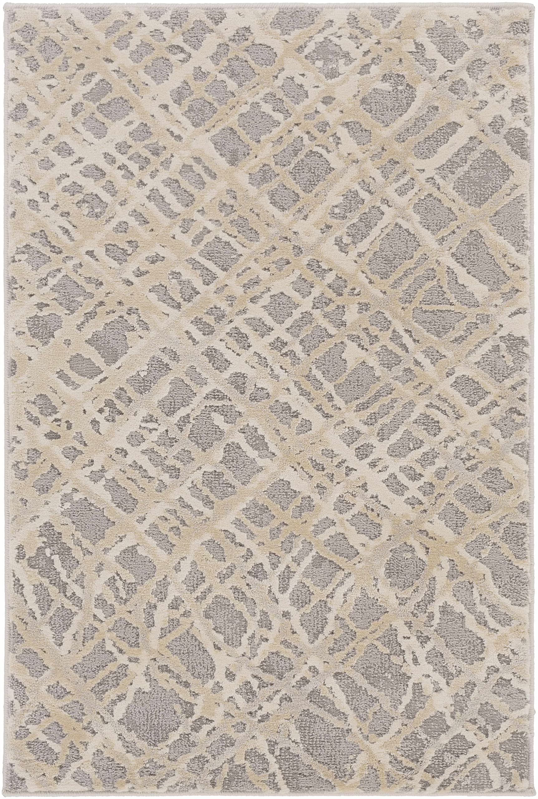 Modern Hauteloom Smock Area Rug for Living Room & Bedroom - Soft Gray & Beige 9' x 12'4
