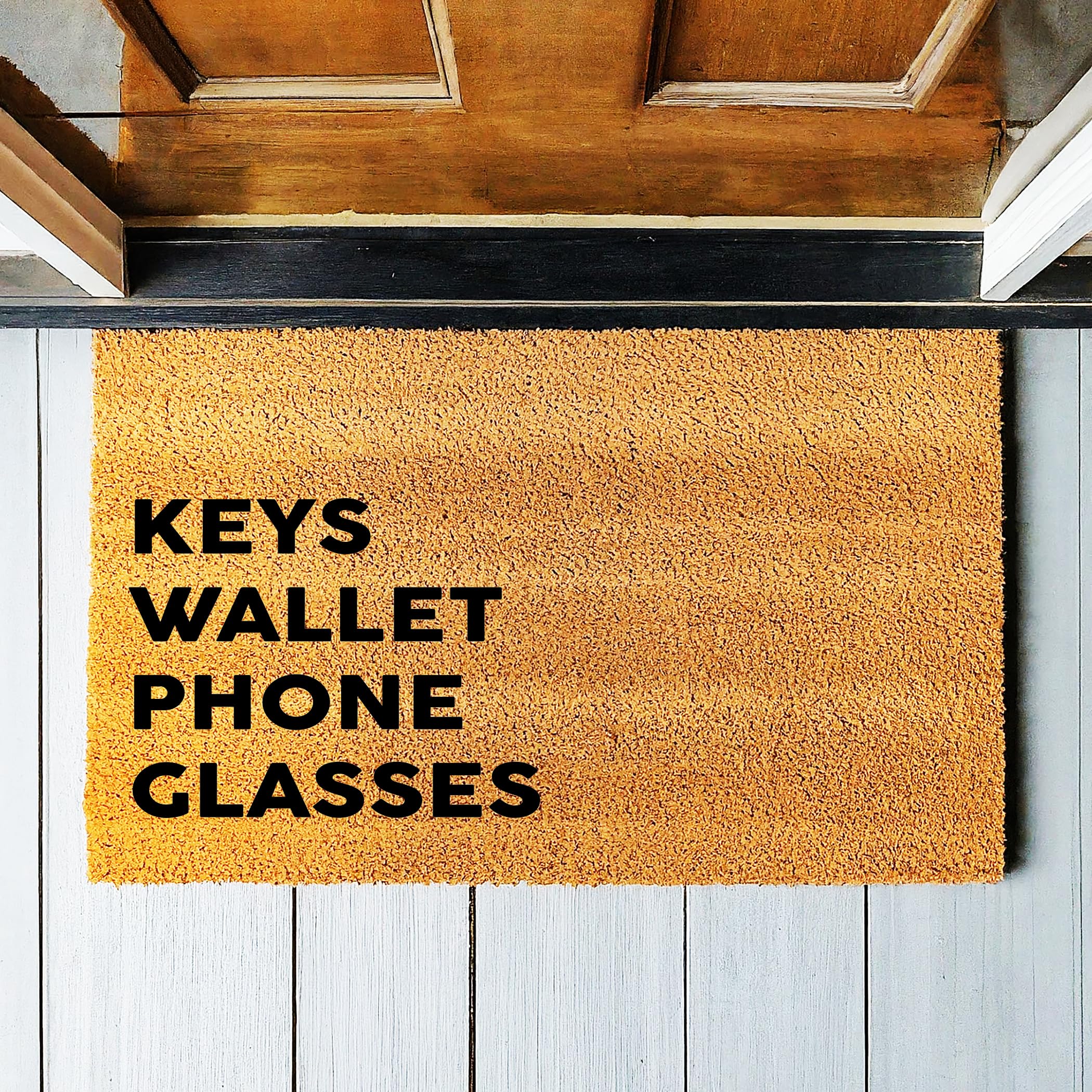 Premium Coir Doormat - Funny Welcome Entryway Rug for Keys, Wallet, Phone & Glasses | Durable & Thick Non-Slip Mat for Home, Office & Outdoor Use