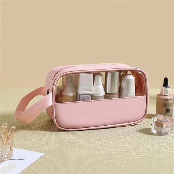 Waterproof Small Cosmetic Organizer Bag for Women - Pink Travel Makeup Pouch with Zipper, Compact Washable Storage Case | Perfect for Travel, Gym & Daily Essentials Organization