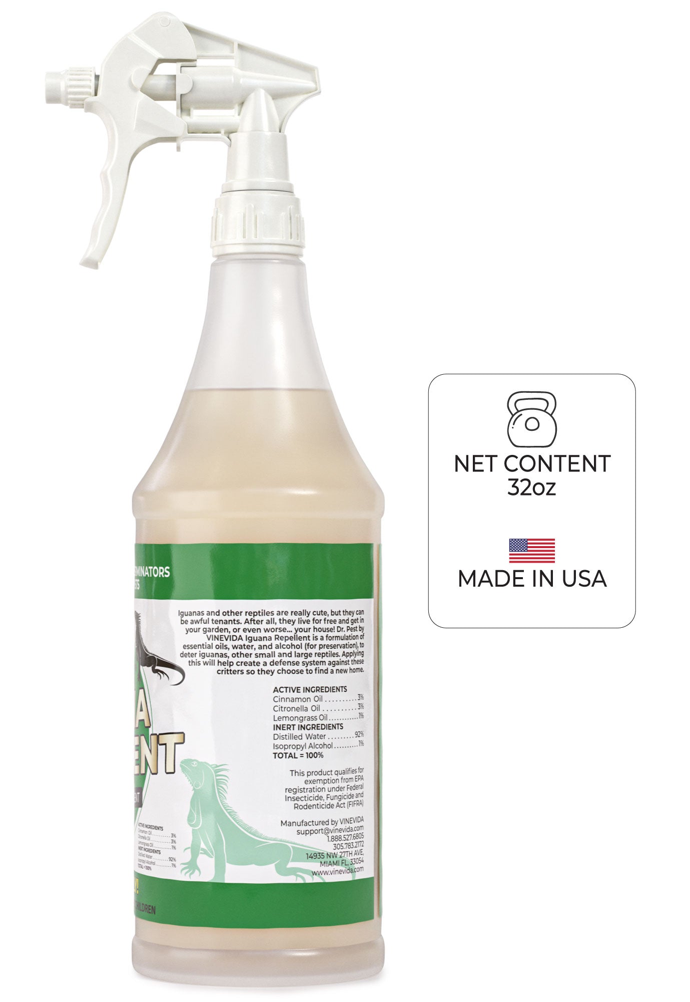 Best Iguana Repellent Spray - Natural & Effective Lizard Deterrent for Gardens, Yards & Homes - Keep Iguanas Away from Plants & Property | Outdoor & Indoor Use