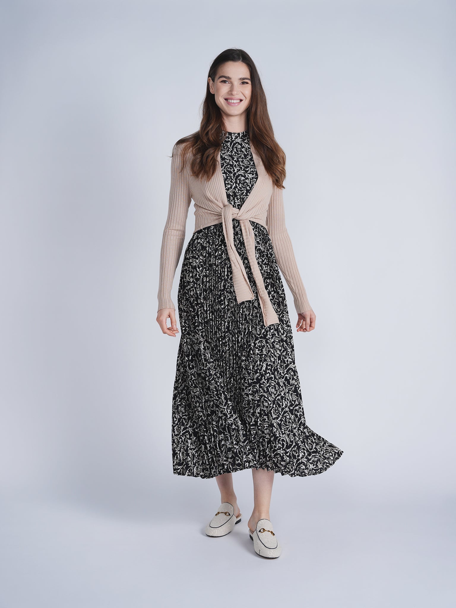 Cropped Tie Cardigan for Women - Stylish Knit Button Front Sweater - Perfect for Office, Date Night & Casual Outfits