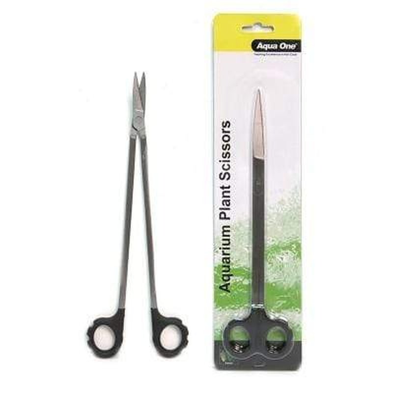 Aqua One Easy Reach Aquarium Plant Scissors Straight 25cm - Precision Aquatic Plant Trimming Tool for Freshwater Fish Tanks & Aquascaping