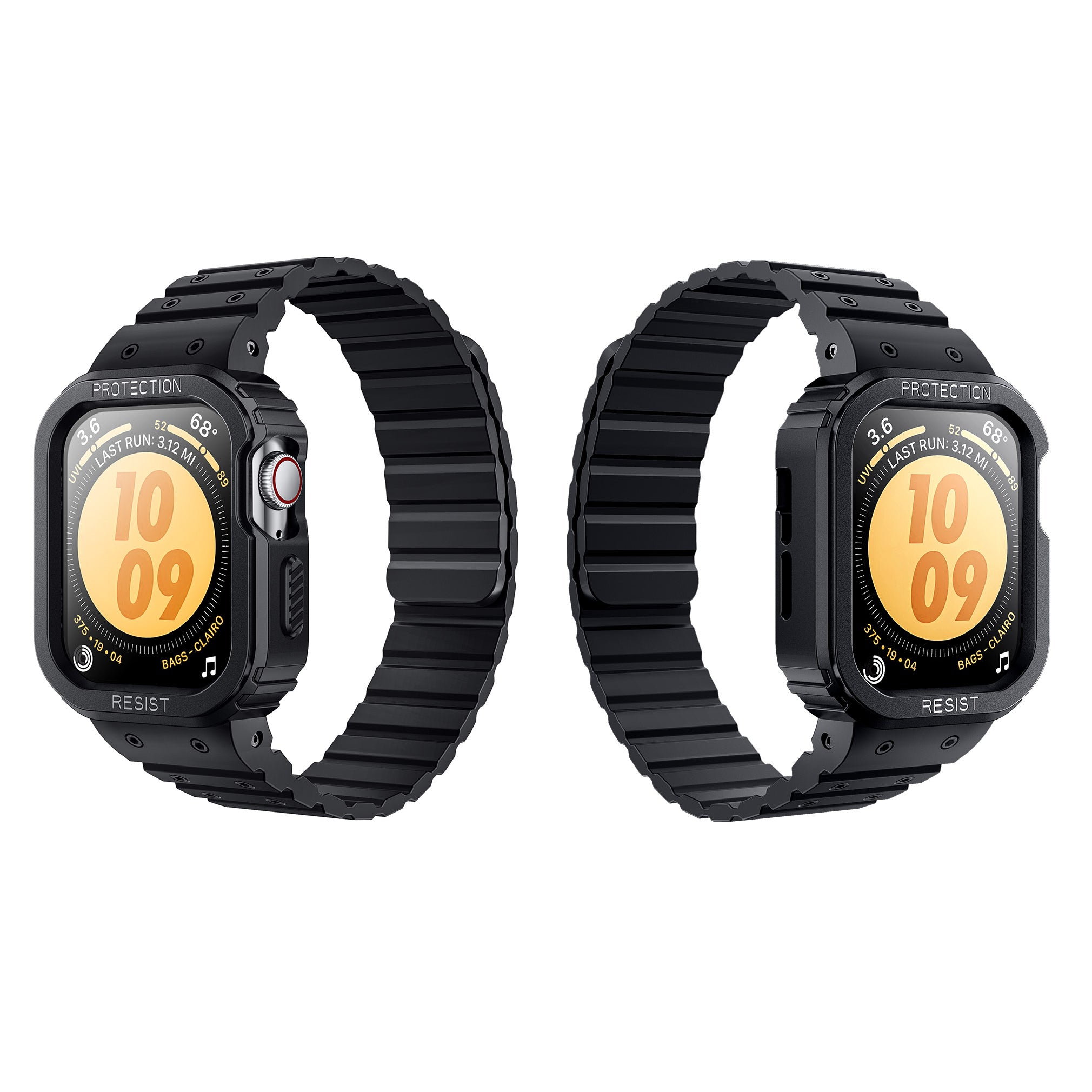 Apple Watch Unicorn Beetle Pro SEAL Case with Magnetic Band for 44mm/45mm Series - Black | Waterproof & Shockproof Protection for Outdoor Sports & Daily Wear