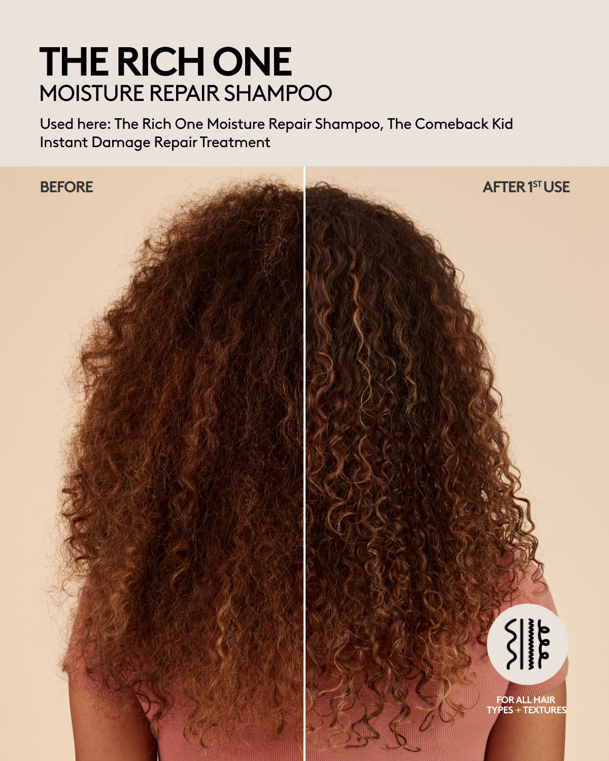 The Rich One Moisture Repair Shampoo for Dry Damaged Hair - Deep Hydrating & Nourishing Formula for Smooth Silky Hair - Perfect for Daily Use & Salon-Quality Results at Home