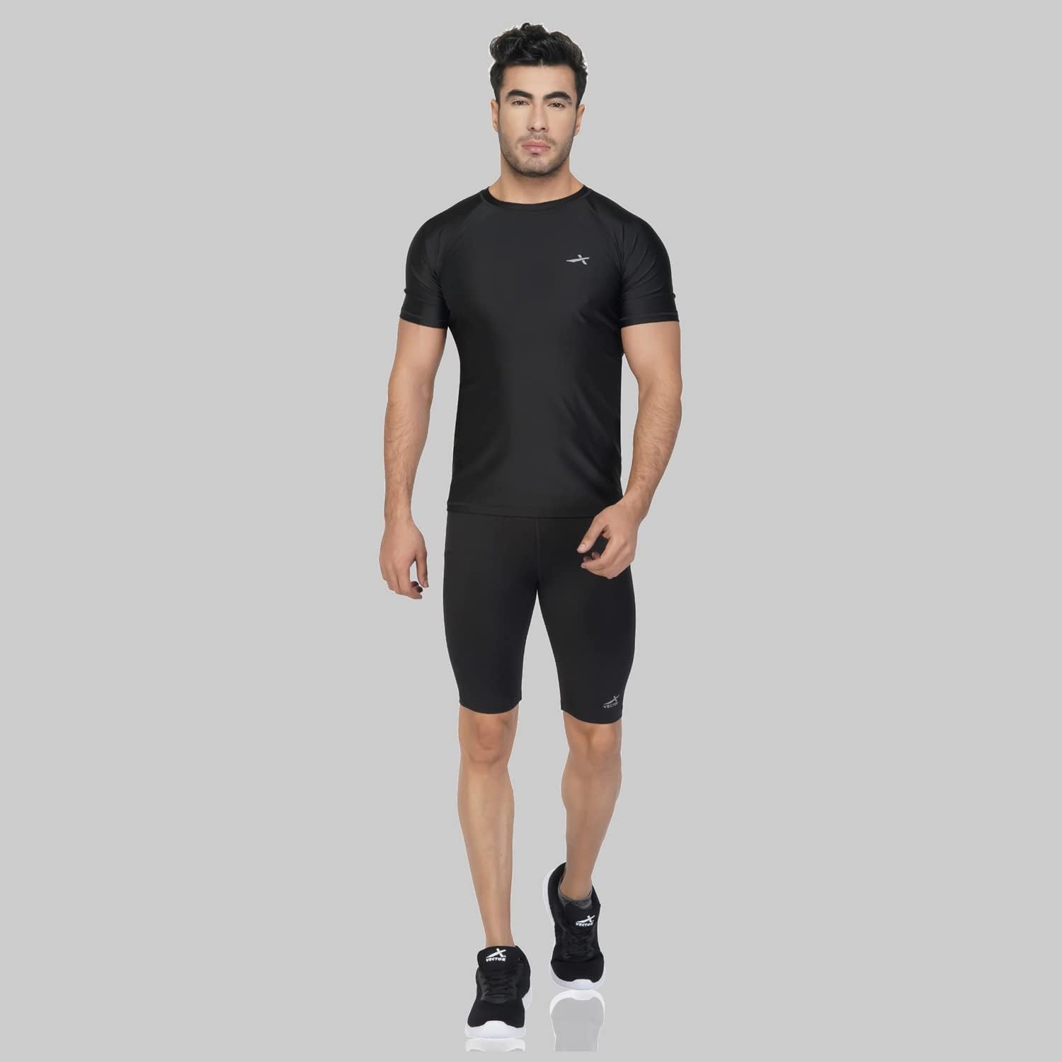 Vector X OMS-182 Unisex Compression Sports Shorts - Breathable & Body-Fit Athletic Shorts for Running, Gym Workouts & Active Lifestyle