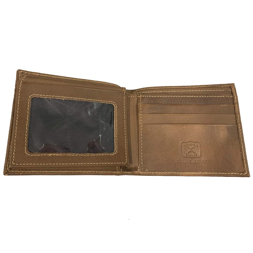 Twisted X Genuine Brown Leather Bifold Wallet with Turquoise X Design - Perfect for Everyday Use, Travel & Gifts