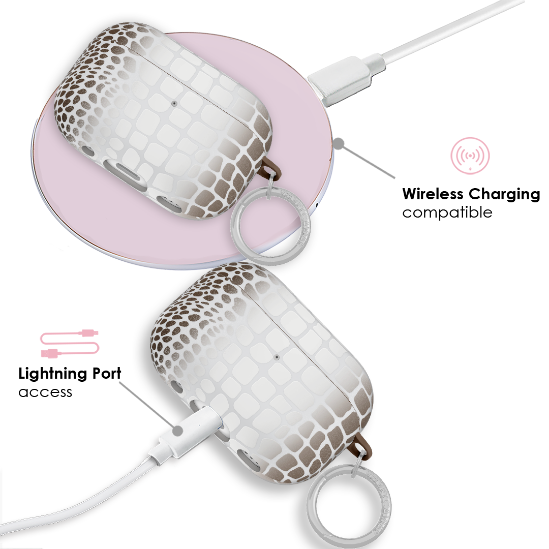 Himalayan Salt Crocodile Pattern AirPod Case - Stylish & Protective Cover for Apple AirPods - Perfect for Travel, Gym & Everyday Use