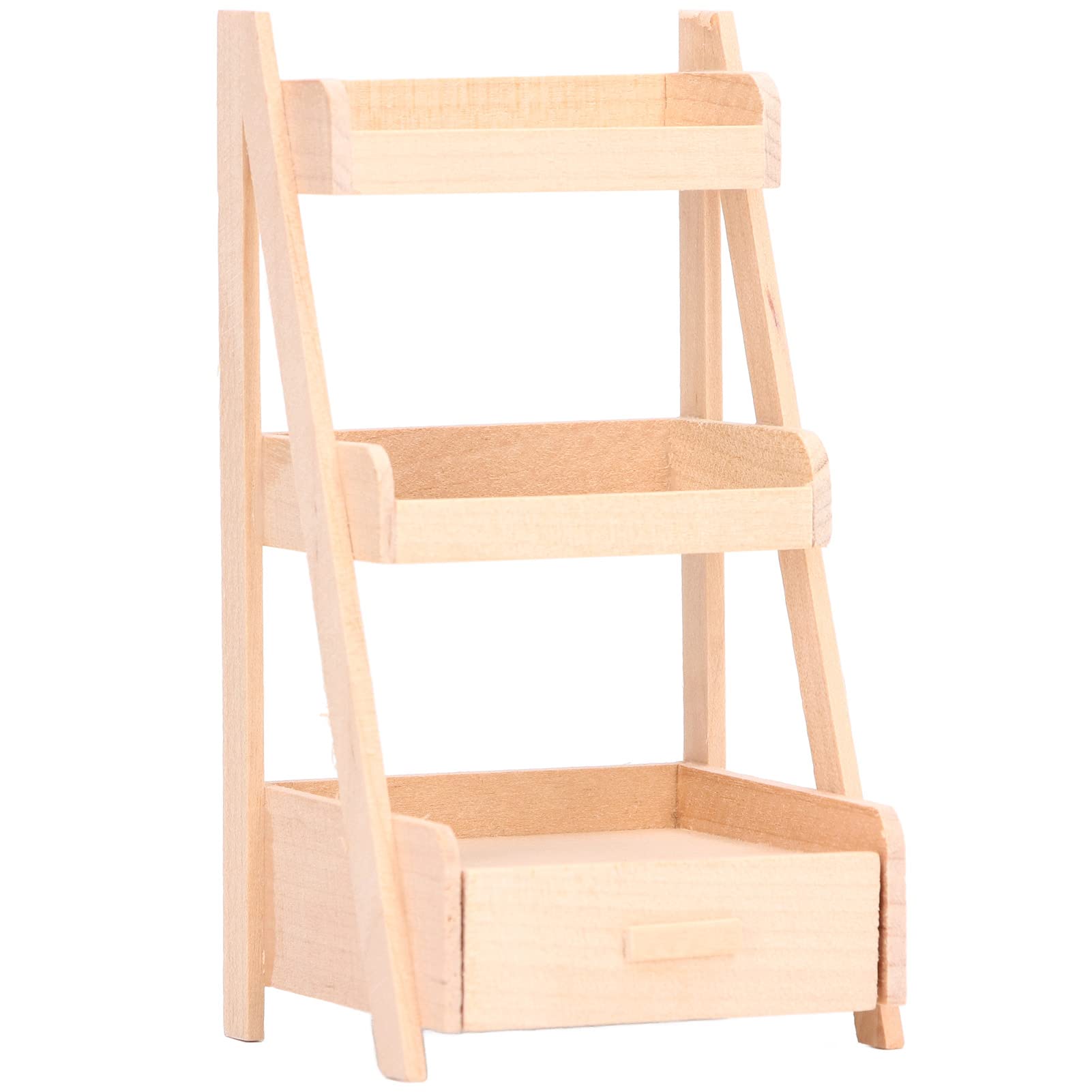 3-Tier Wooden Flower Stand for Dollhouse - Handcrafted Birch Plant Shelf with Vibrant Design | Perfect for Miniature Home Decor & Dollhouse Accessories
