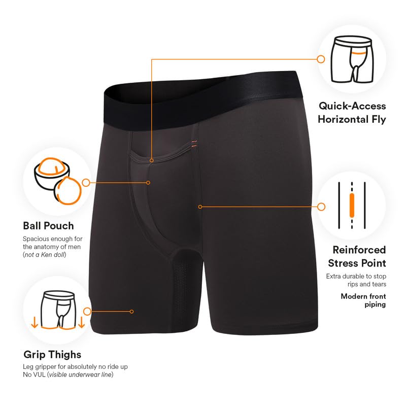 Premium Men's Ball Pouch Underwear - Patented Support Boxer Briefs with Breathable Fabric & Anti-Ride Up Design | Amazon Exclusive | Ideal for Sports, Work & Everyday Comfort