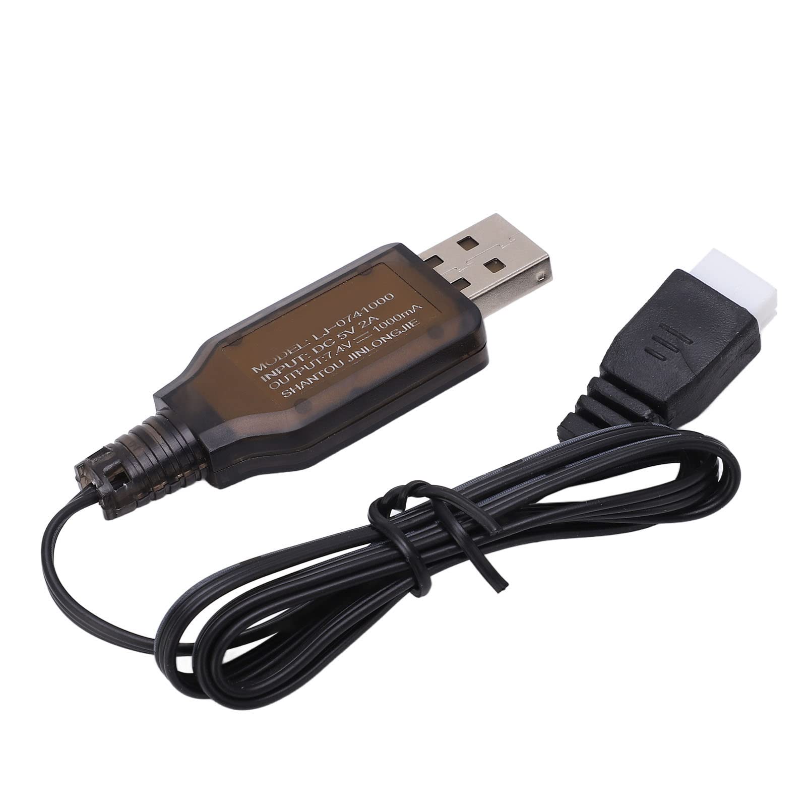 Alomejor 1/16 RC Car Lipo Battery Charger - 7.4V 1000mA USB Charging Cable for 1/16 Scale Remote Control Cars - Perfect for Indoor & Outdoor RC Vehicle Charging Needs