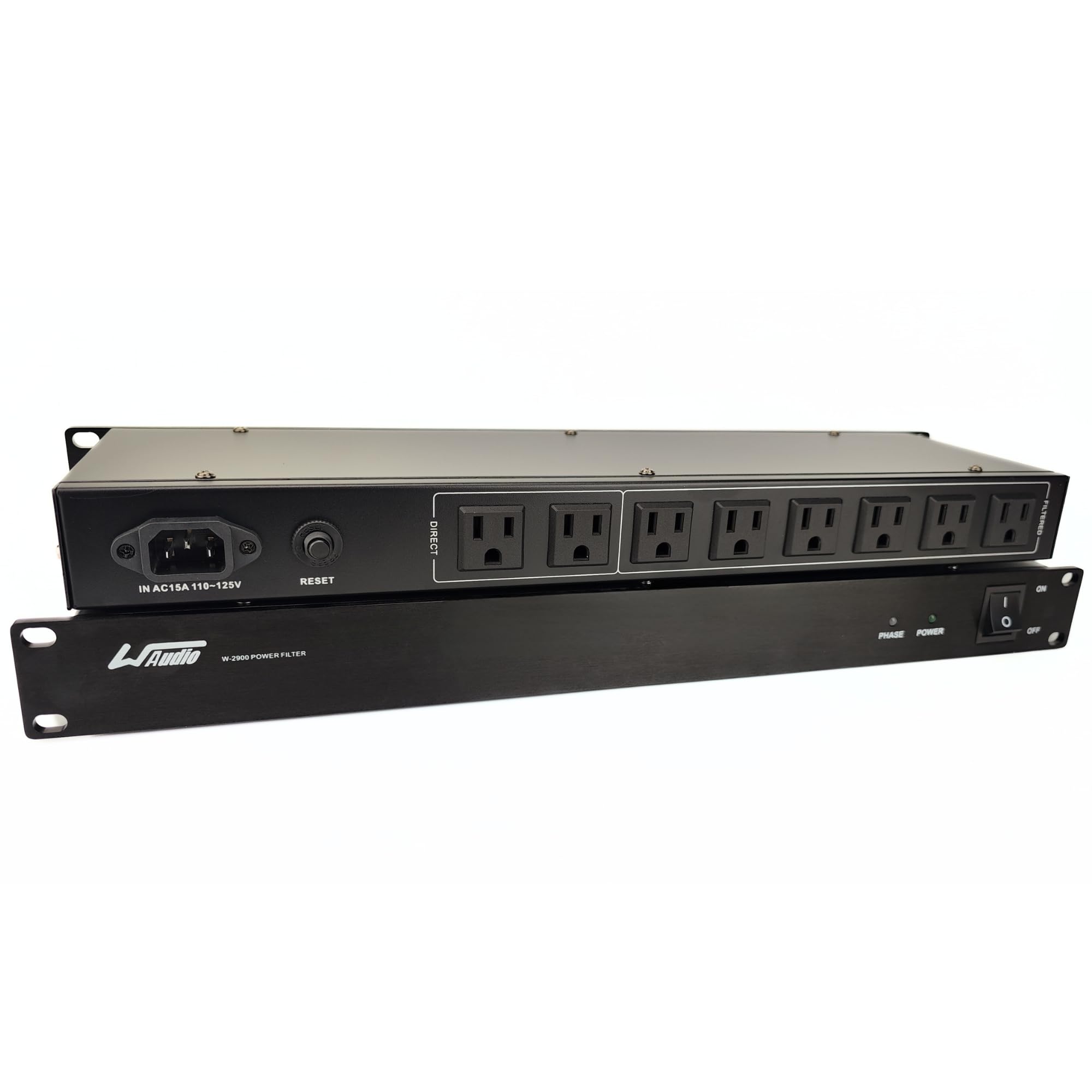 1U Rackmount Power Conditioner - AC Noise Filter & Surge Protector for Home Theater, Studio & Server Rack (Black)