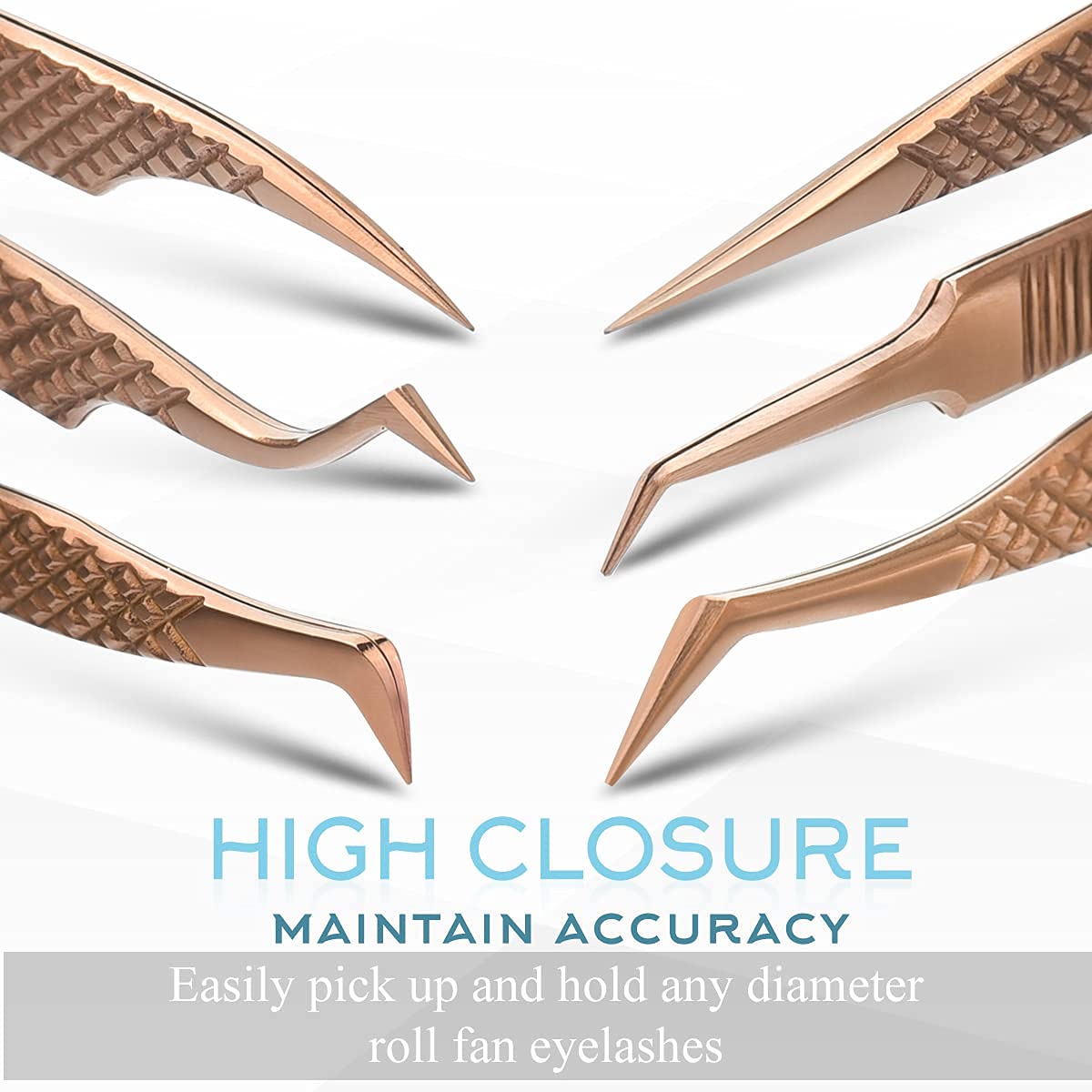 Professional Eyelash Tweezers with Upgraded Design & Lash Mirror - Perfect for Eyelash Extensions, False Lashes Application, and Salon Professionals