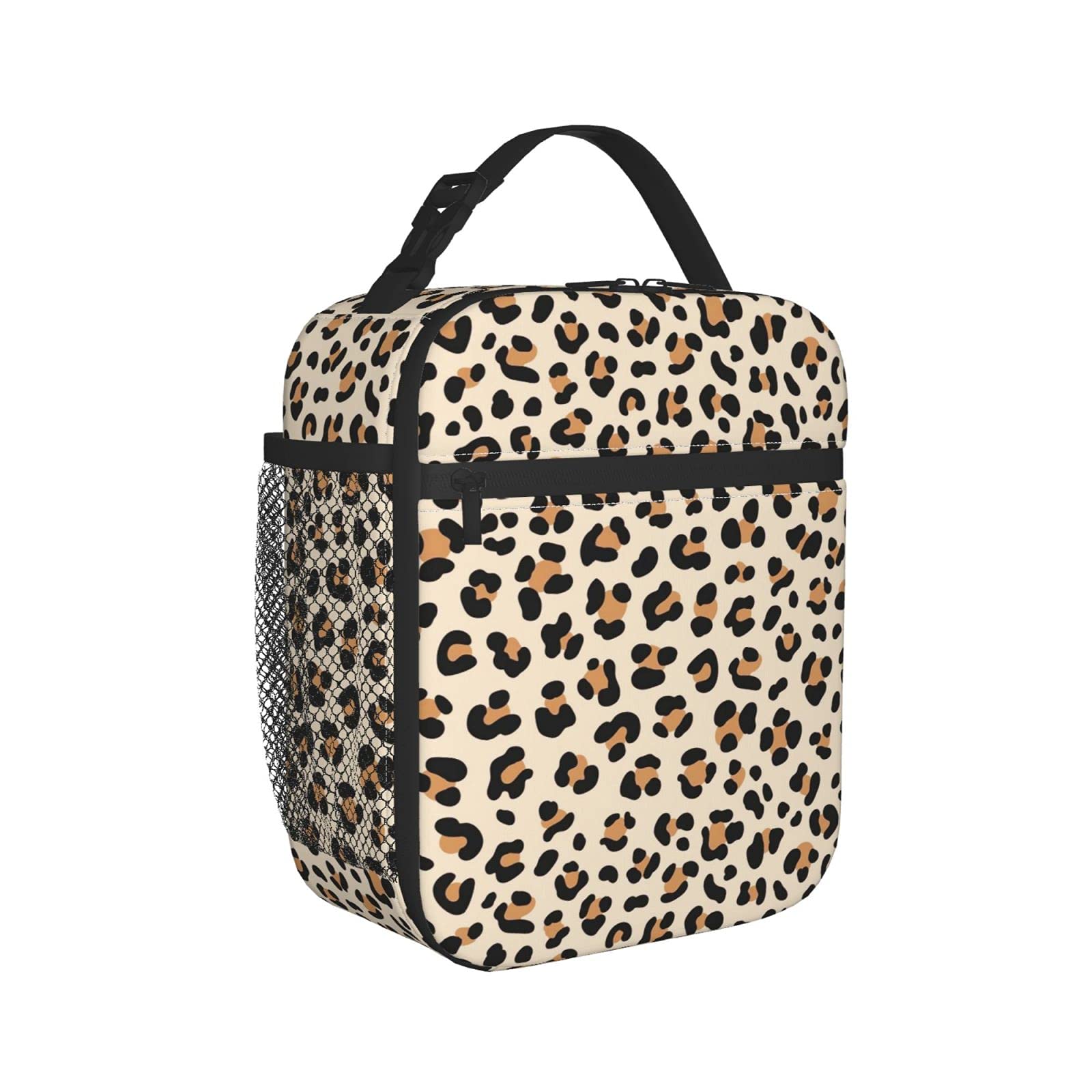 Leopard Print Insulated Lunch Bag for Women & Teens - Reusable Leakproof Cooler Tote for Office, School, Hiking, Picnic & Beach - Perfect for Work Lunch, Outdoor Adventures & Daily Commute