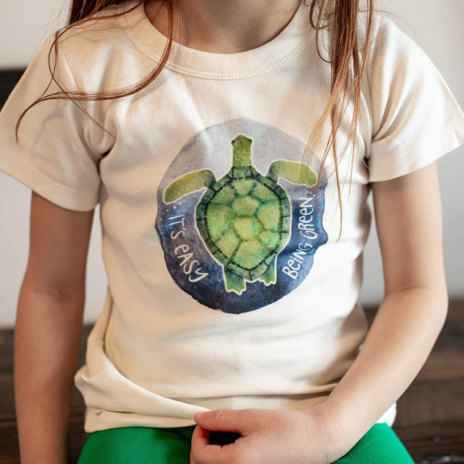 Finn and Emma Graphic Tee with Turtle Design - Soft Organic Cotton Baby & Toddler Shirt for Playdates, Daycare, and Casual Outings