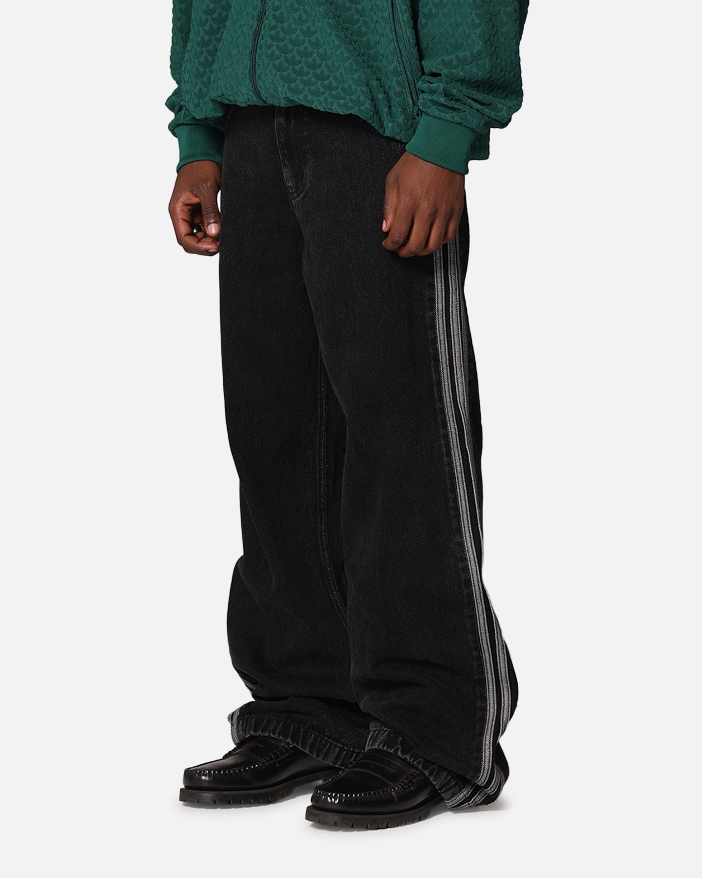 Adidas Adicolor Denim Firebird Pants for Men - True Black | Casual Streetwear & Athletic Joggers for Everyday Wear & Gym