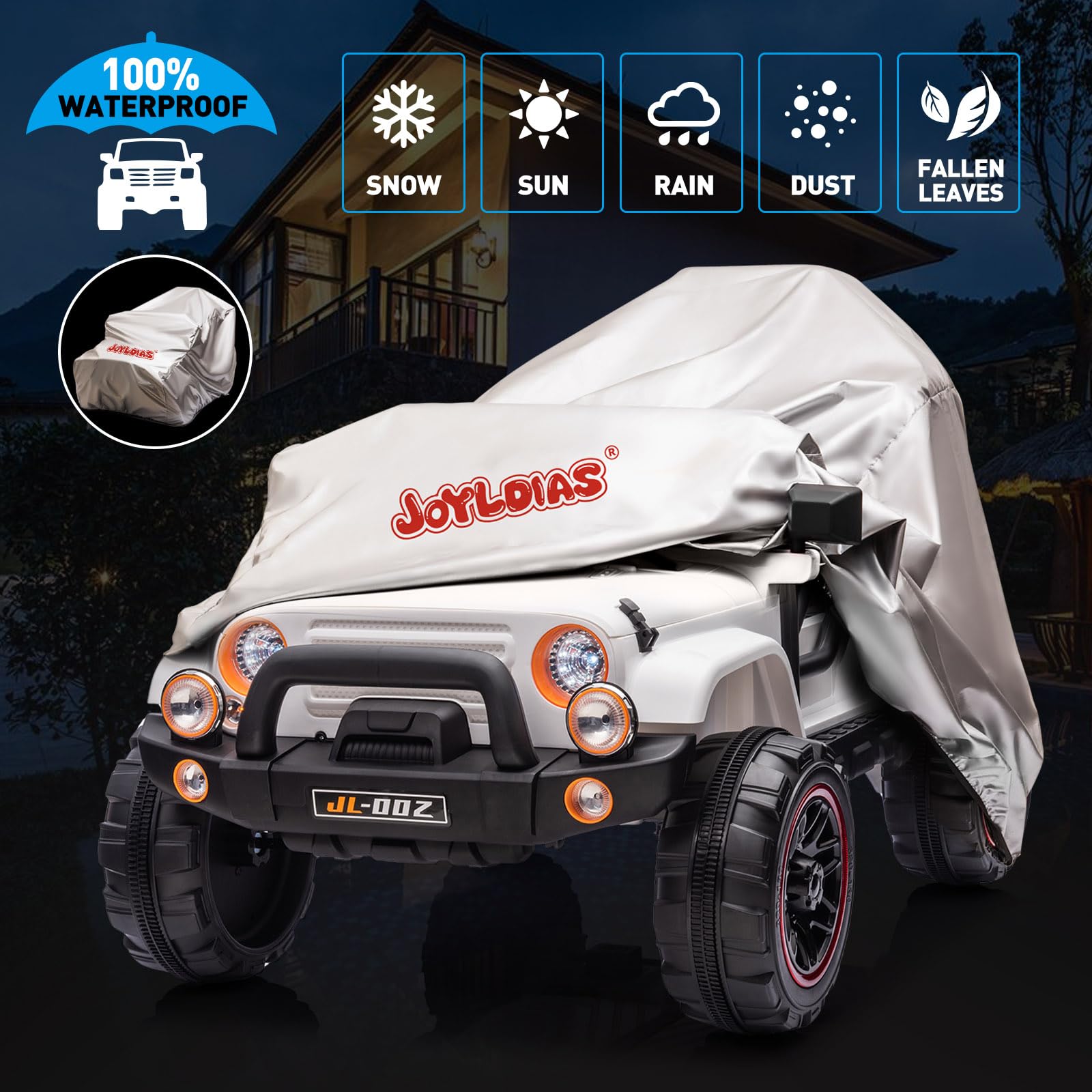 12V Kids Electric Ride On Truck - 2 Seater with Parental Remote Control, MP3 Player, LED Lights & Spring Suspension - White Children's Battery Powered Car for Outdoor Play & Backyard Fun