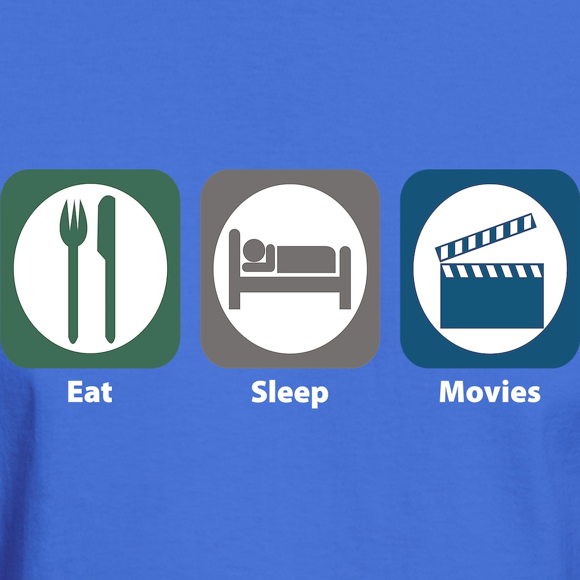 Eat Sleep Movies Dark T-Shirt for Men | 100% Cotton Classic Graphic Tee | Casual Wear, Movie Nights & Gifts