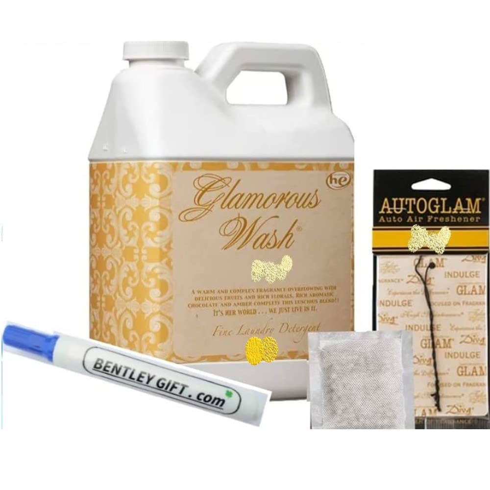Premium 2-Gallon Laundry Detergent Set for Delicate Fabrics - Tyler Candles Luxury Wash with Sachet Pouch, AutoGlam & Bentley Stain Remover Pen - Perfect for Silk, Lingerie & High-End Fashion Care
