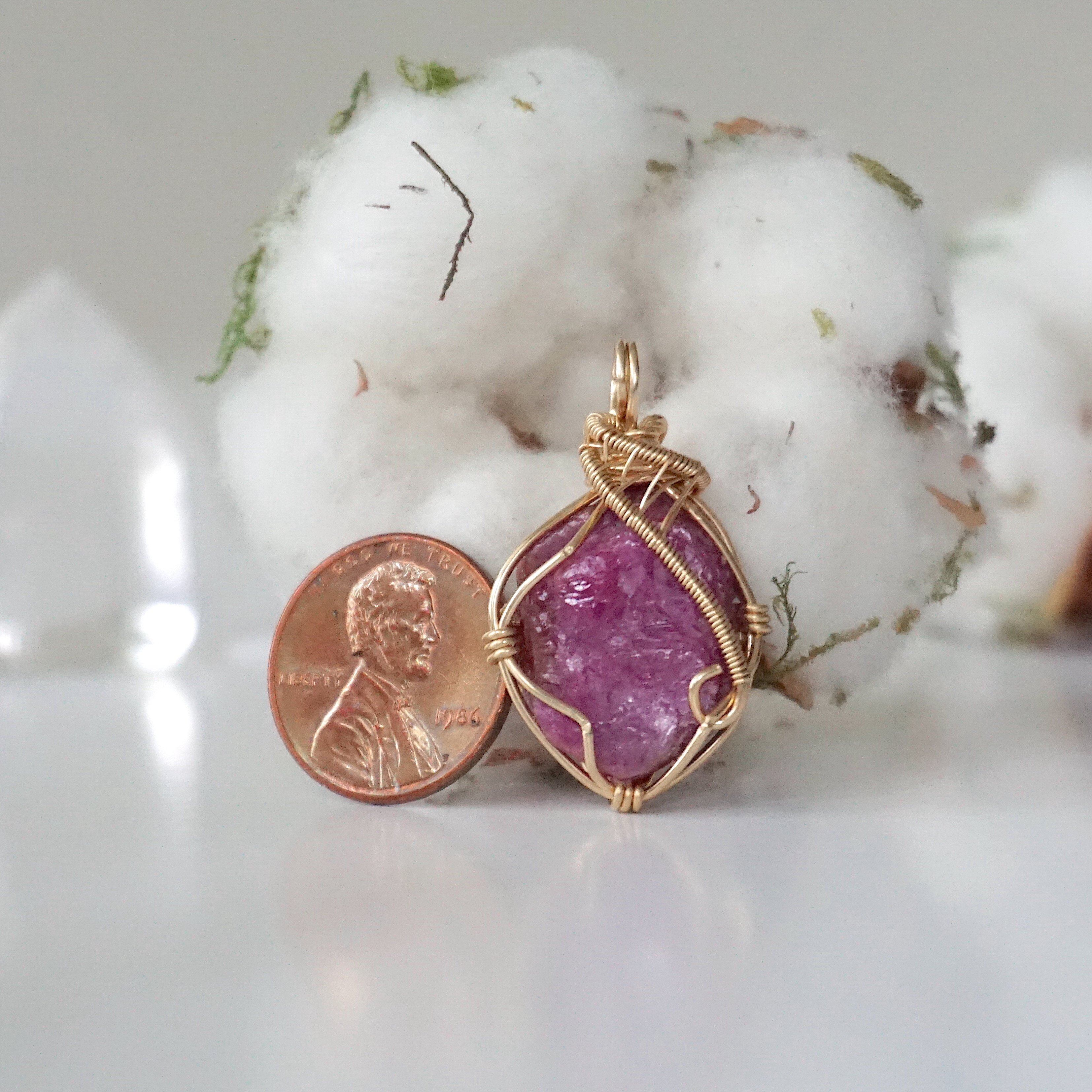 14k Gold Filled Pink Ruby Pendant Necklace for Women - Elegant Jewelry Gift for Birthday, Anniversary & Valentine's Day - Perfect for Parties, Weddings & Special Occasions