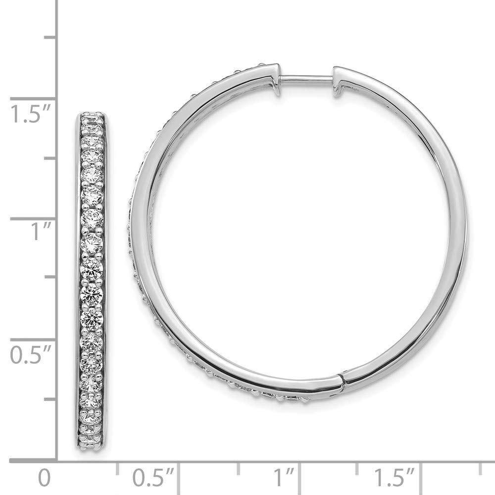 14K White Gold Diamond Hoop Earrings for Women - Elegant Fine Jewelry Gift for Her - Perfect for Anniversaries, Birthdays & Special Occasions