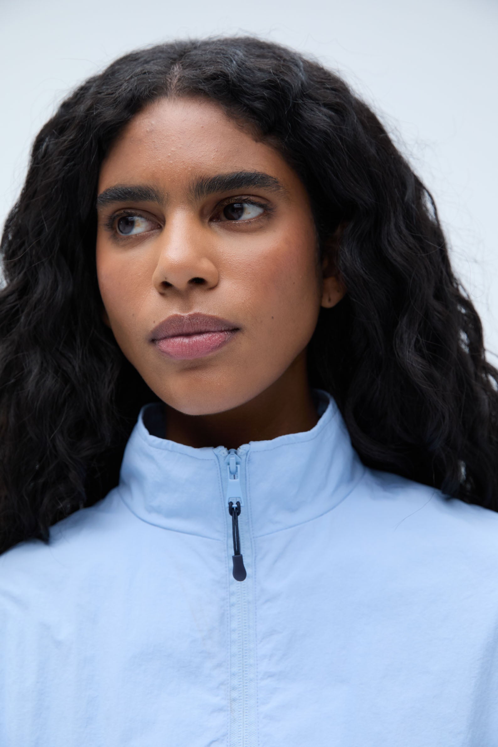 Varsity Half Zip Track Jacket for Men & Women | Lightweight Athletic Pullover | Powder Blue | Perfect for Running, Gym & Casual Wear