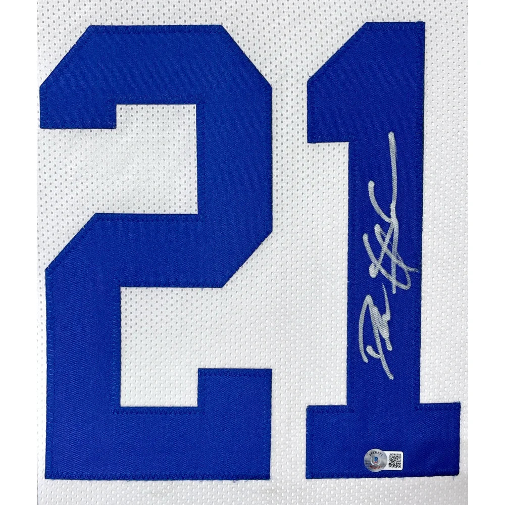 Deion Sanders Autographed Dallas Cowboys Jersey - Framed BAS Signed NFL Memorabilia for Sports Fans & Collectors - Perfect for Man Cave, Game Room Decor & Football Gift