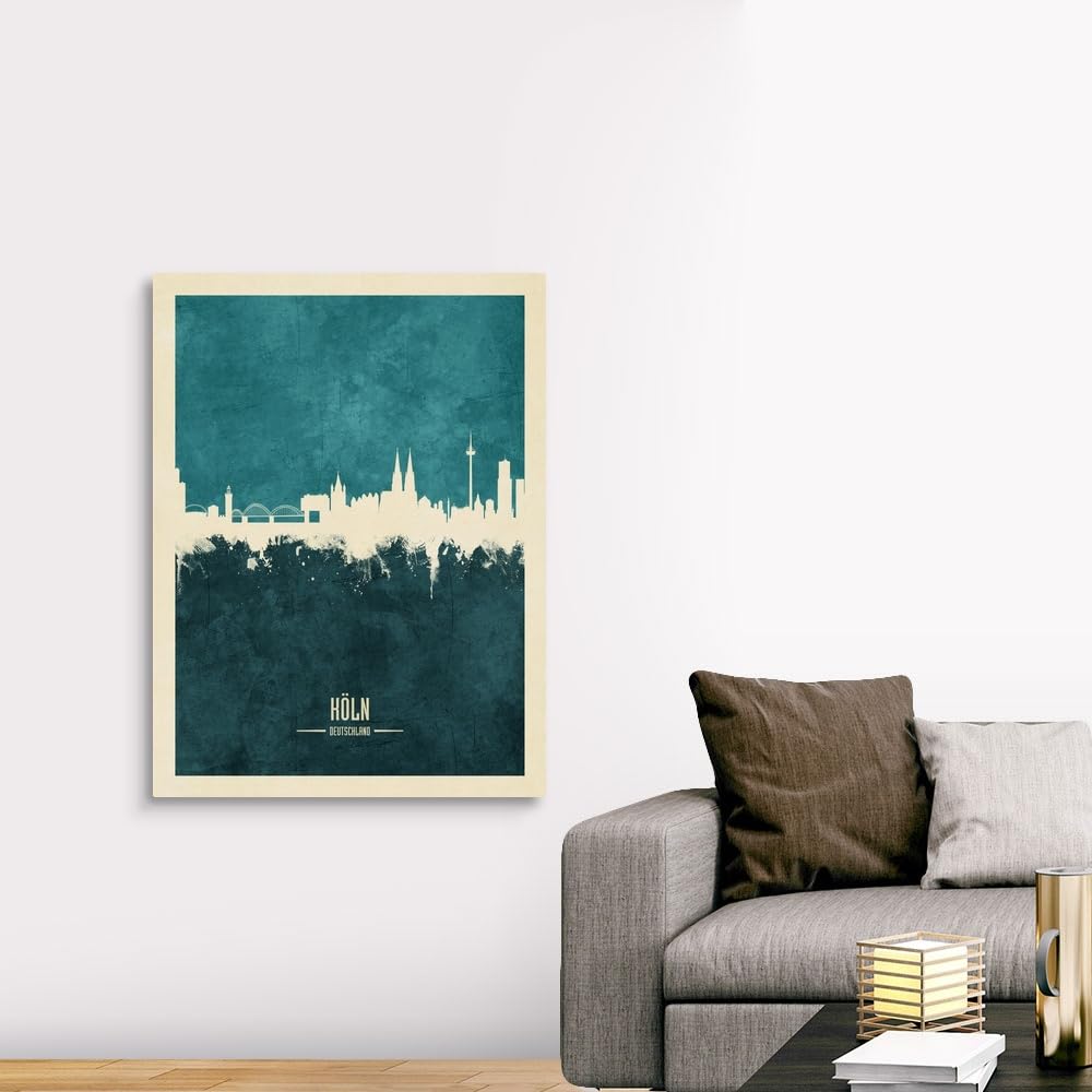 Michael Tompsett Cologne Germany Skyline Canvas Wall Art Print - 36