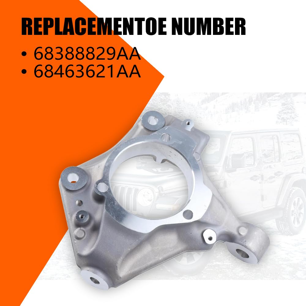 Jeep Wrangler 2018-2023 Front Left Driver Side Steering Knuckle Spindle 68388829AA 68463621AA - Replacement Part for Off-Roading & Daily Driving