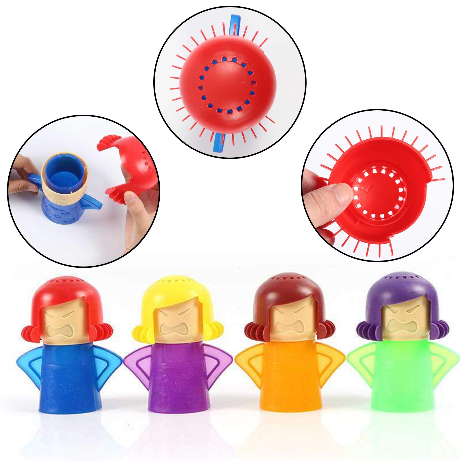 4 Pack Angry Mom Microwave Cleaner - Steam Cleaning Kit for Microwave Ovens with Vinegar & Water, High-Temperature Safe Kitchen Cleaning Tool for Home & Office - Perfect for Deep Cleaning & Removing Stubborn Stains