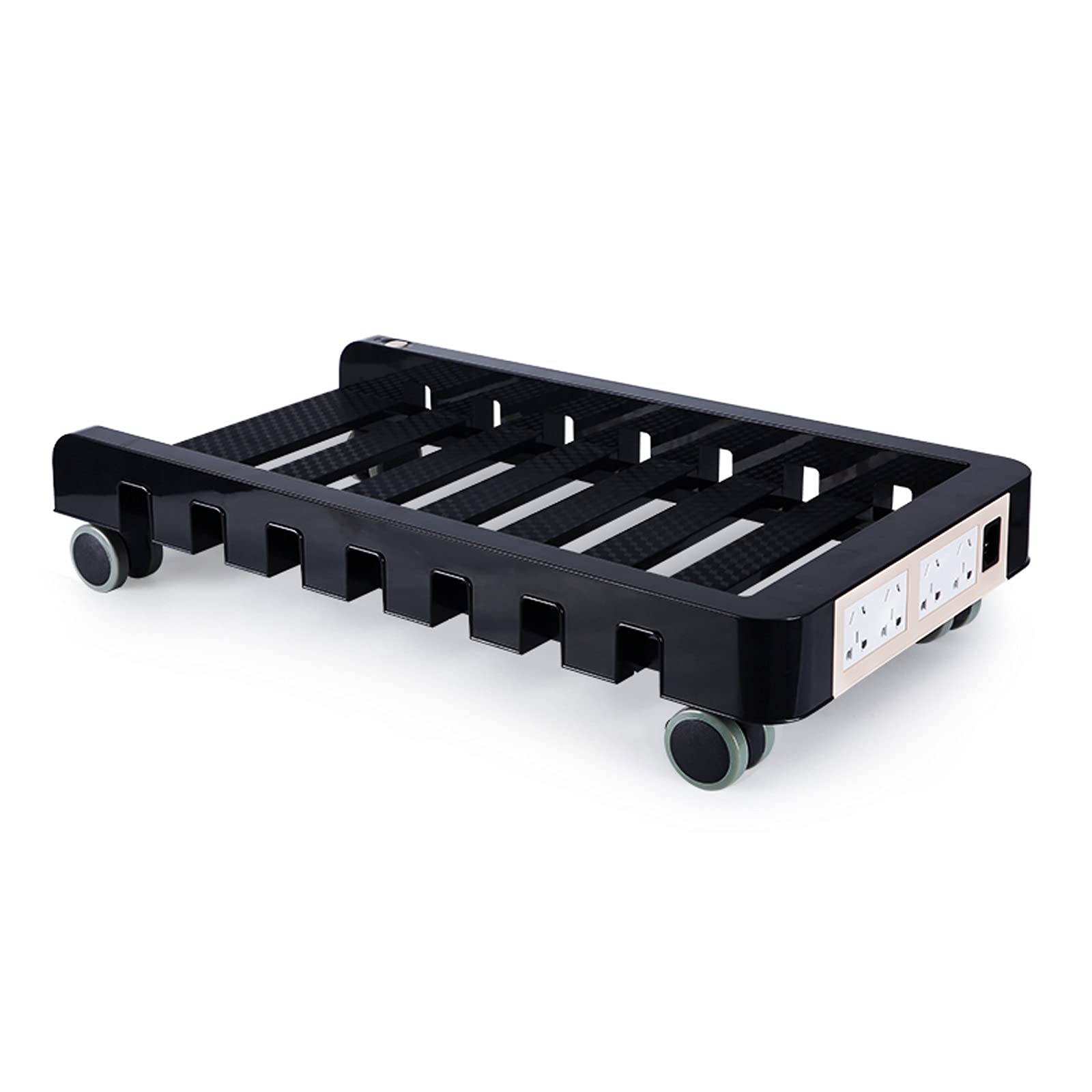 Rolling Computer Tower Cart - Heavy Duty ATX PC Case with Locking Wheels for Home & Office Desks (Color: Black, Size: 55x26.5cm) | Ideal for Workspace Organization & Easy Computer Mobility