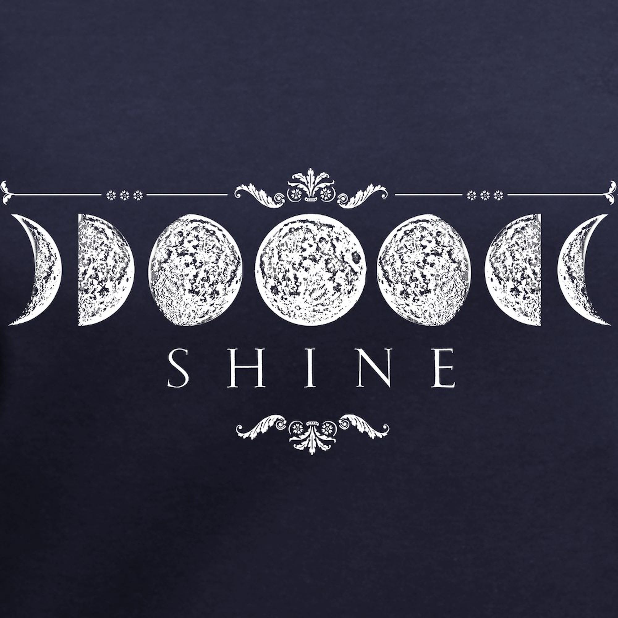 Moon Phases T-Shirt for Women - Soft Cotton V-Neck Tee - Astronomy Lover Gift, Casual Wear & Stargazing Outfit