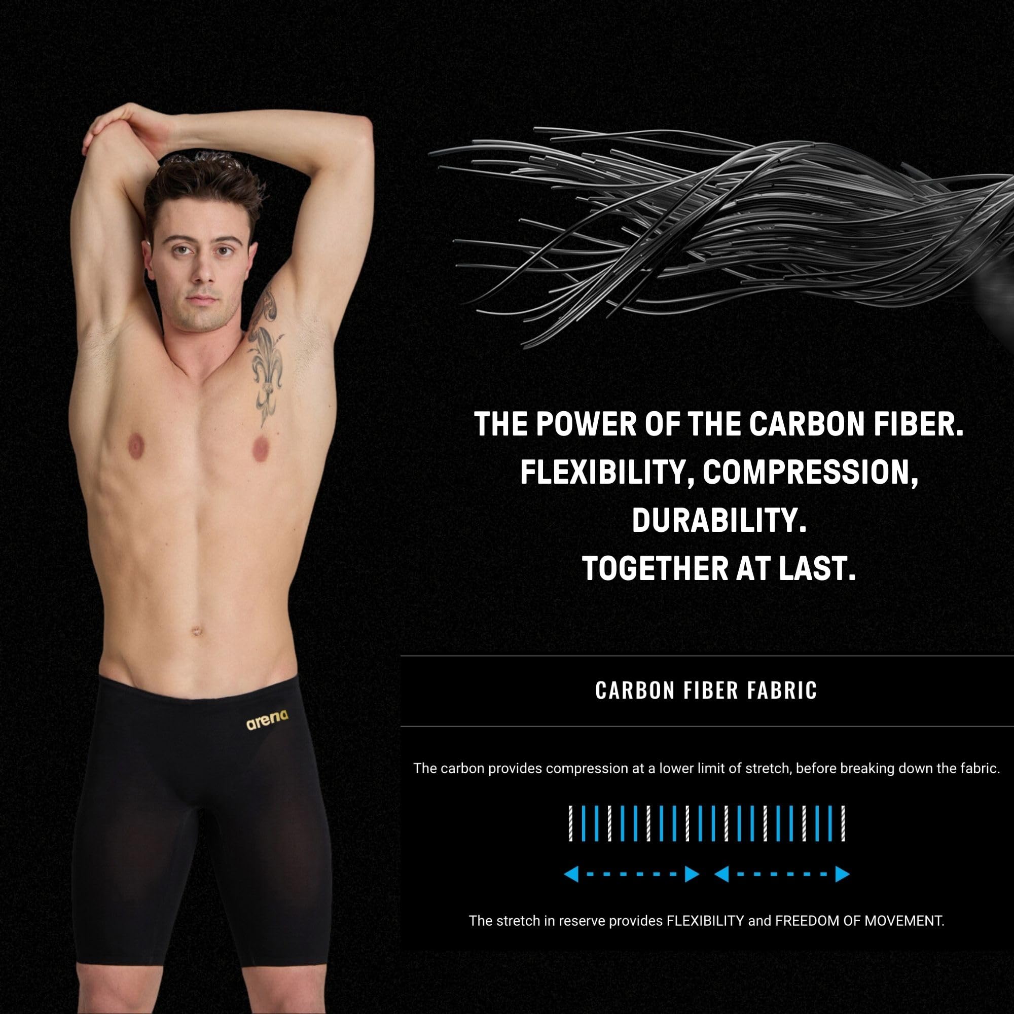 **Arena Men's Powerskin Carbon Air² Jammer Racing Suit - High-Performance Competitive Swimwear for Professional Swimmers & Triathletes - Ideal for Training, Racing & Endurance Events**