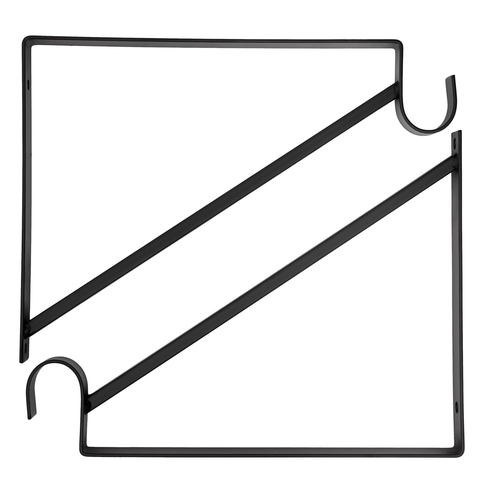 Okuna Outpost 4 Pack Black Metal Closet Shelf Bracket with Rod Holder - Heavy Duty Closet Organizer for Shelving & Home Storage (12.5 x 1 x 9.5 Inches) - Perfect for Bedroom Closet Organization, Laundry Room & DIY Home Improvement Projects
